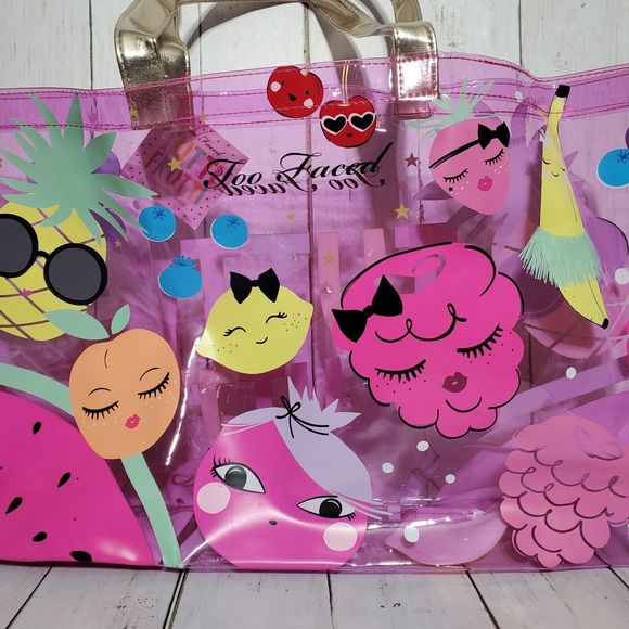 Too Faced Tutti Frutti Collection Tote Bag Limited Edition Clear Vinyl Tote Bag - Picture 9 of 15